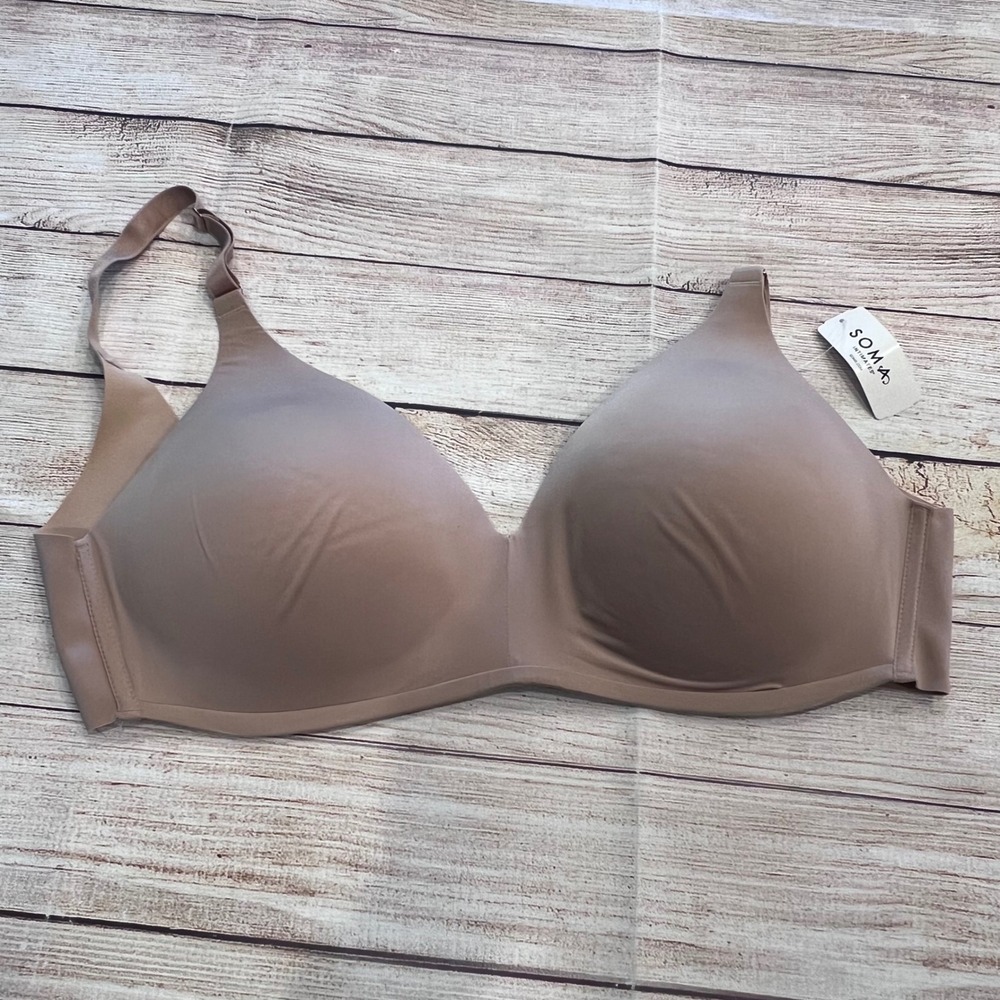 Soma Vanishing 360 Wireless Bra 36DD Warm Amber Nude 570306114 NWT